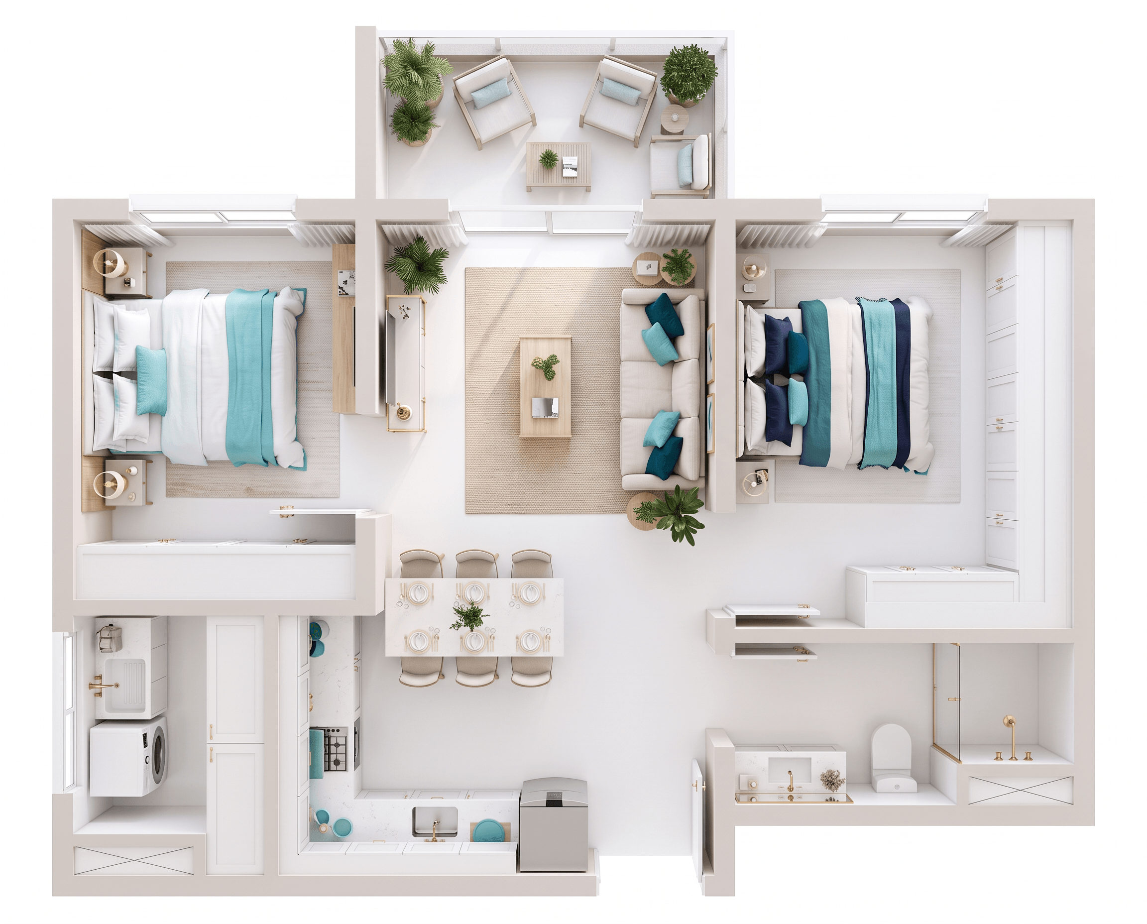 Design interior în stil Coastal / Hamptons — Living de GenRoom AI