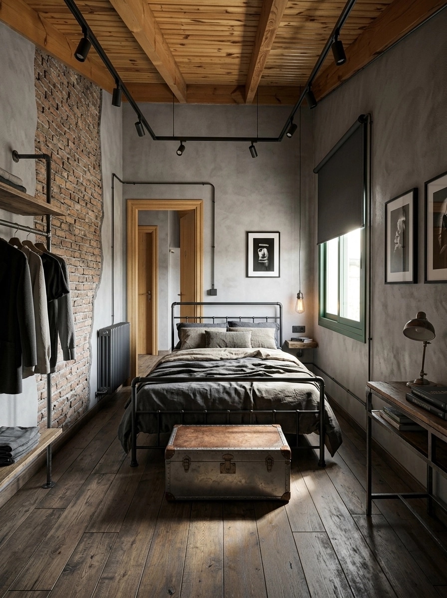 Design de interiores em estilo Loft / Industrial — Quarto por GenRoom AI