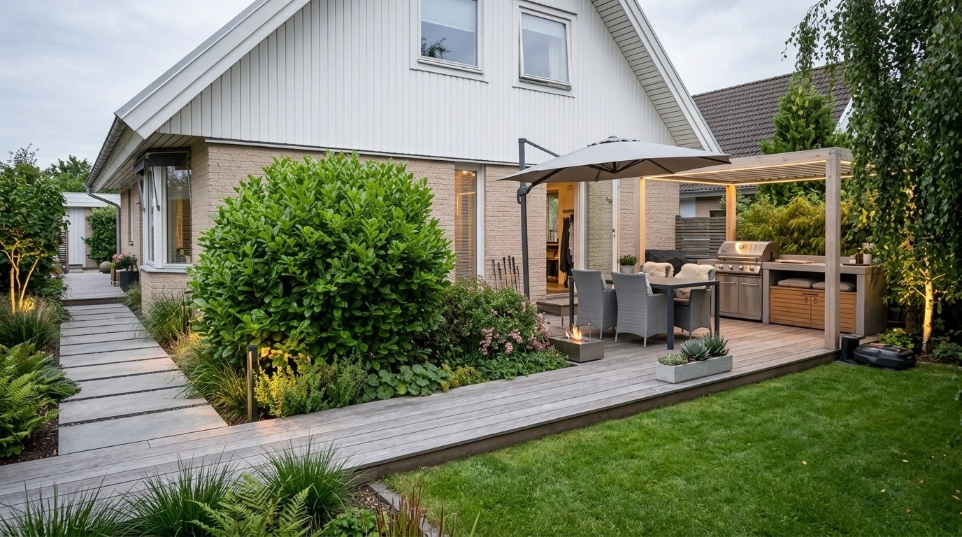 Landscape design in Scandinavian Garden style — Yard by GenRoom AI