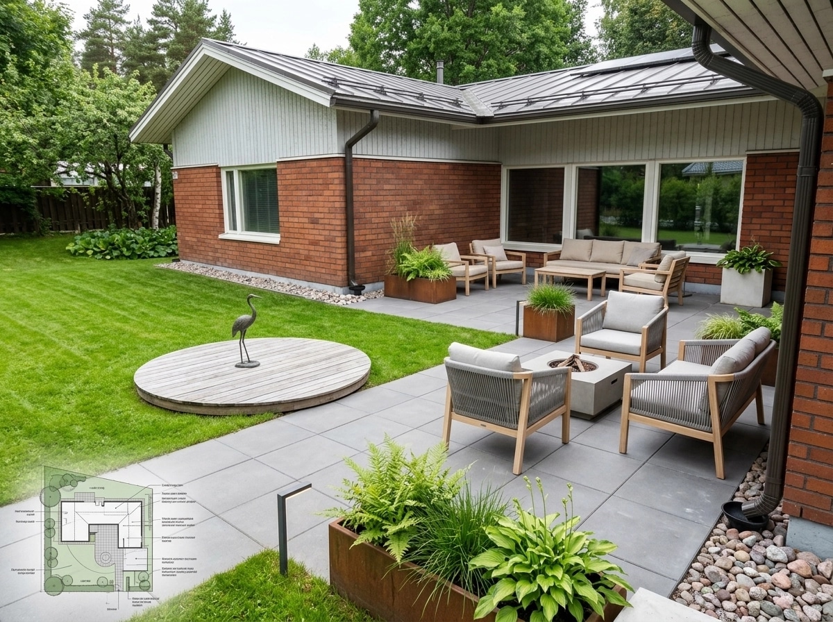Landscape design in Scandinavian Garden style — Yard by GenRoom AI
