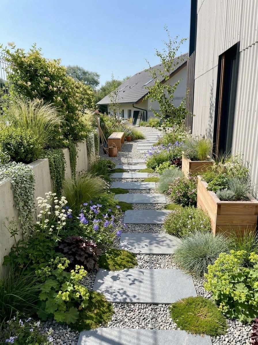 Landscape design in Scandinavian Garden style — Yard by GenRoom AI