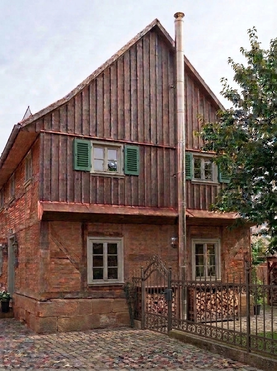 Facade design in Barnhouse Facade style — photo by GenRoom AI