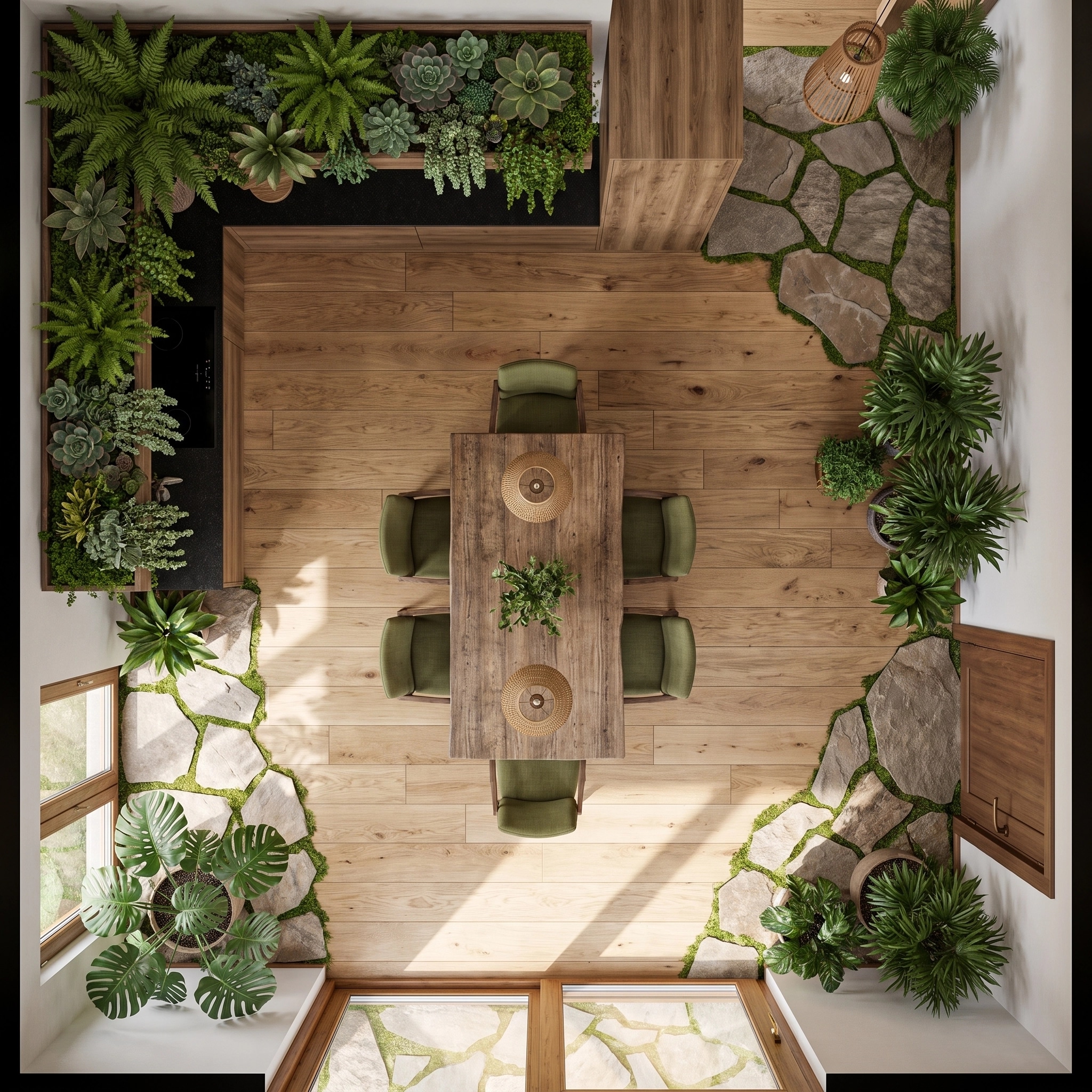 Interior design in Biophilic style — Living Room by GenRoom AI