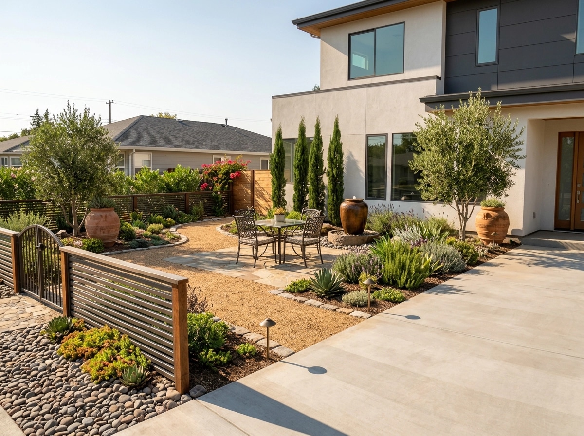 Landscape design in Mediterranean Yard style — Yard by GenRoom AI