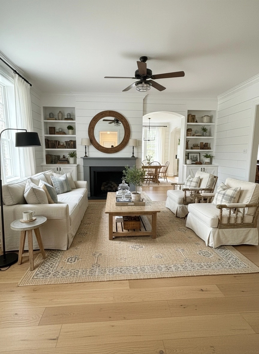 Modern Farmhouse Living Room design — interior photo by GenRoom AI