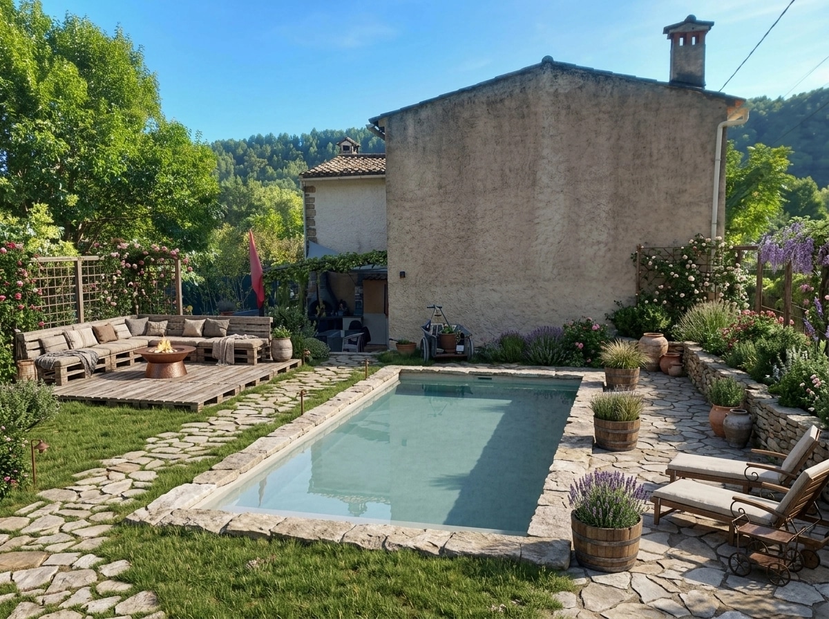 Country Rustic Garden Yard design — yard photo by GenRoom AI