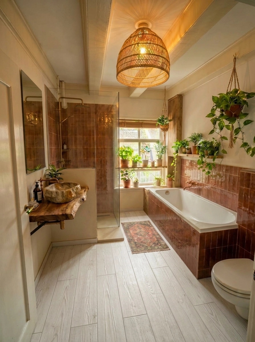 Bathroom interior in Mediterranean style — photo by GenRoom AI