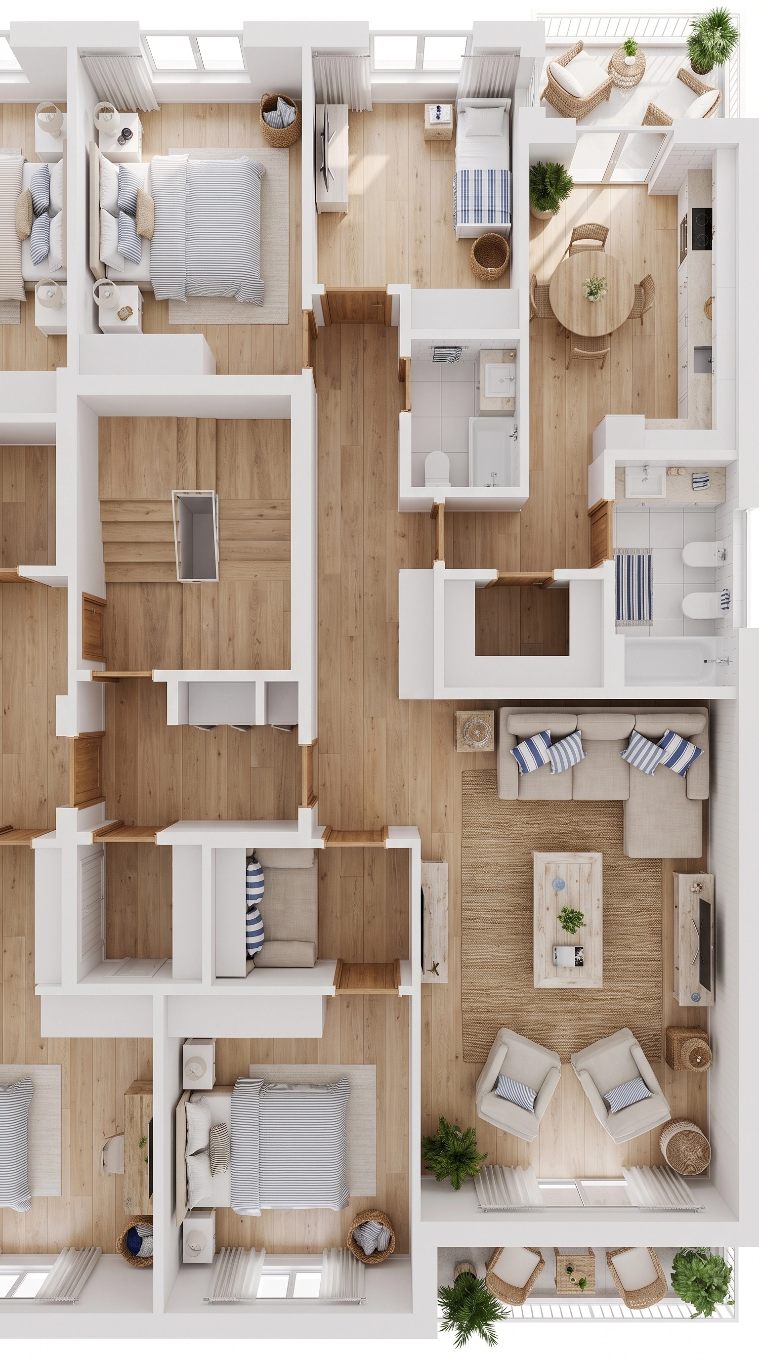 Interior design in Coastal / Hamptons style — Living Room by GenRoom AI