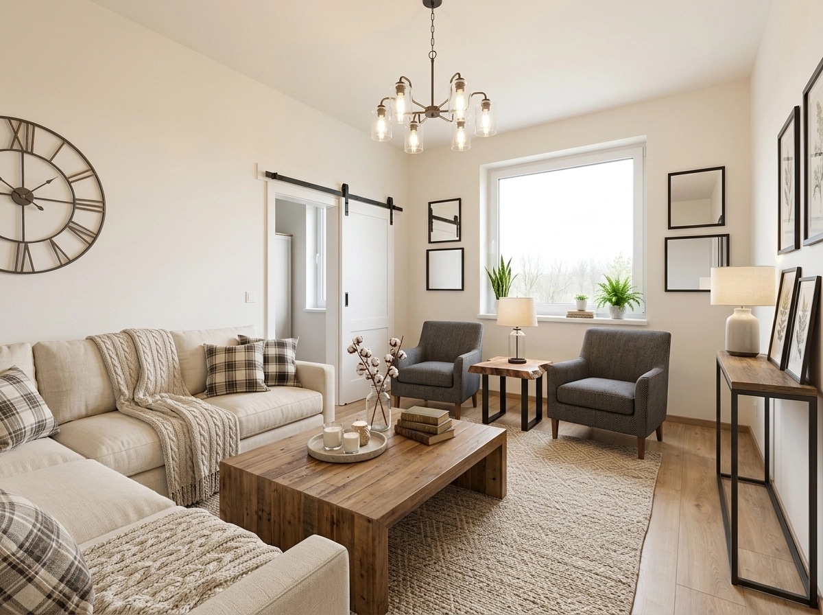 Modern Farmhouse Living Room design — interior photo by GenRoom AI