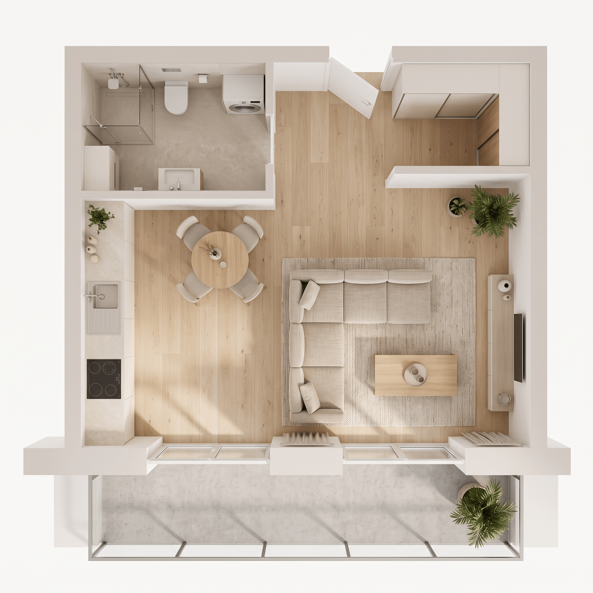Interior design in Minimalism style — Living Room by GenRoom AI