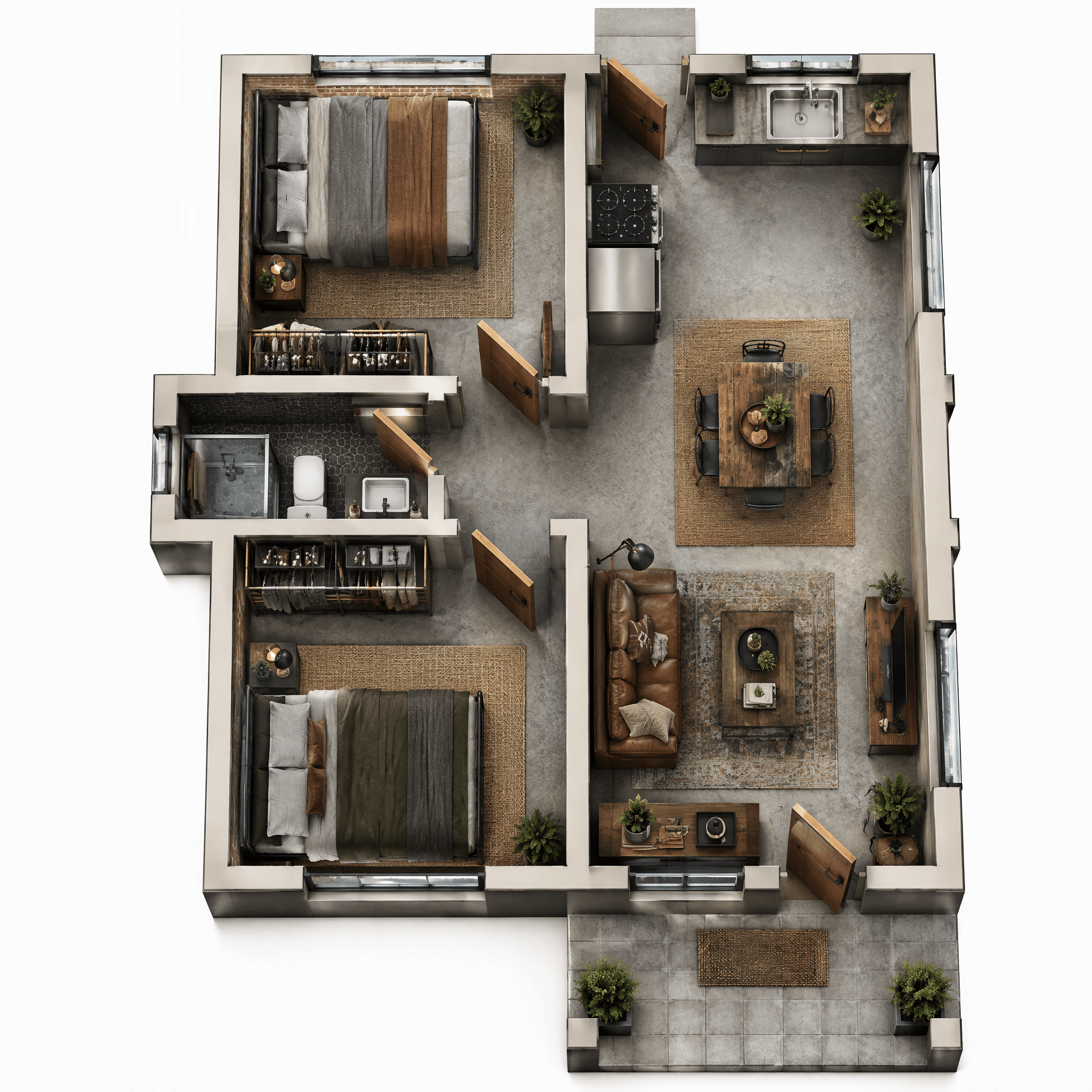 Design de interiores em estilo Loft / Industrial — Sala de Estar por GenRoom AI