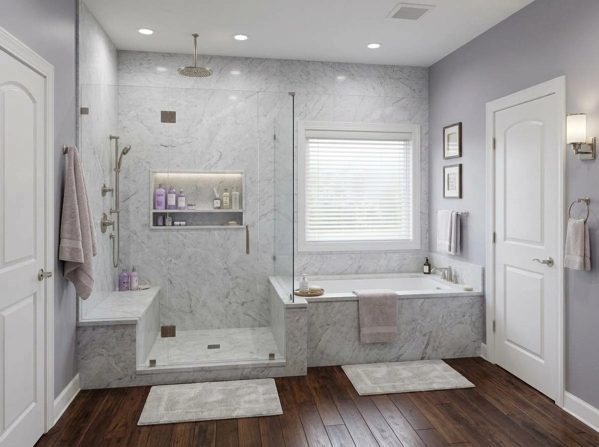 Bathroom interior in Transitional style — photo by GenRoom AI