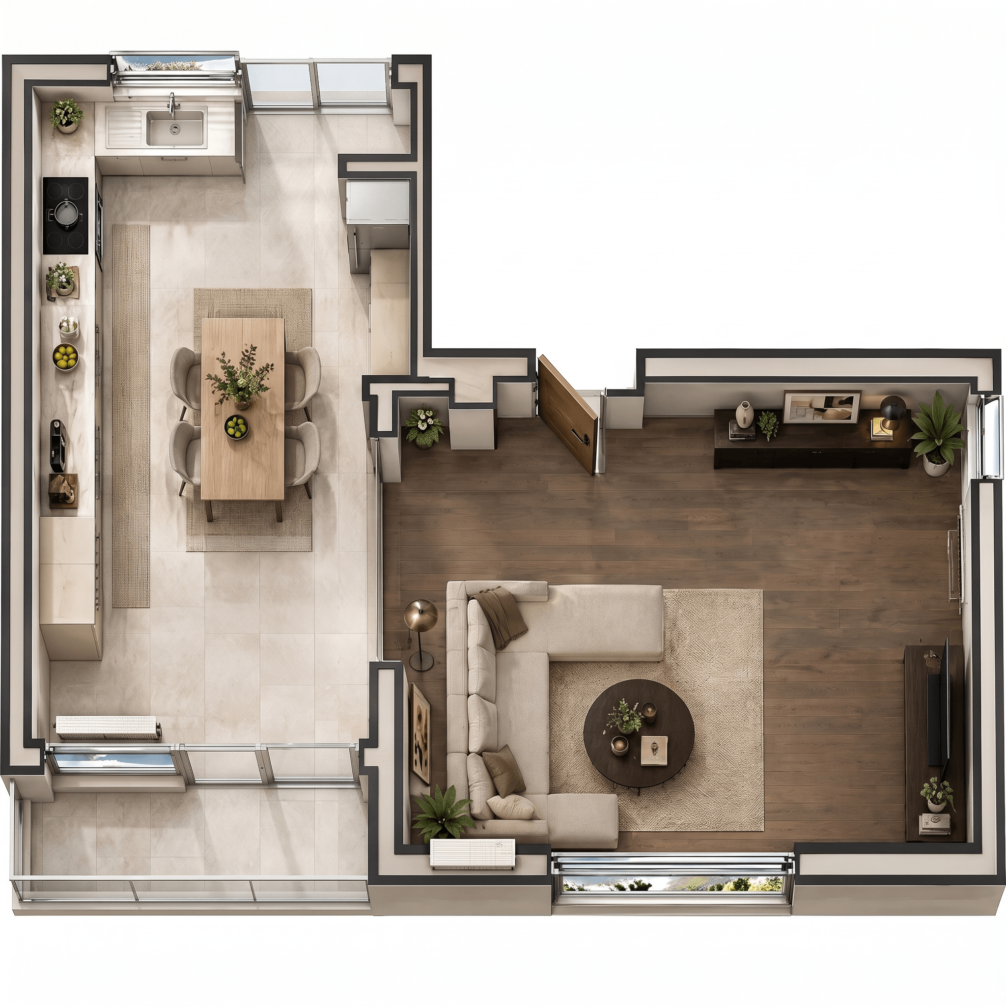 Interior design in Contemporary style — Living Room by GenRoom AI