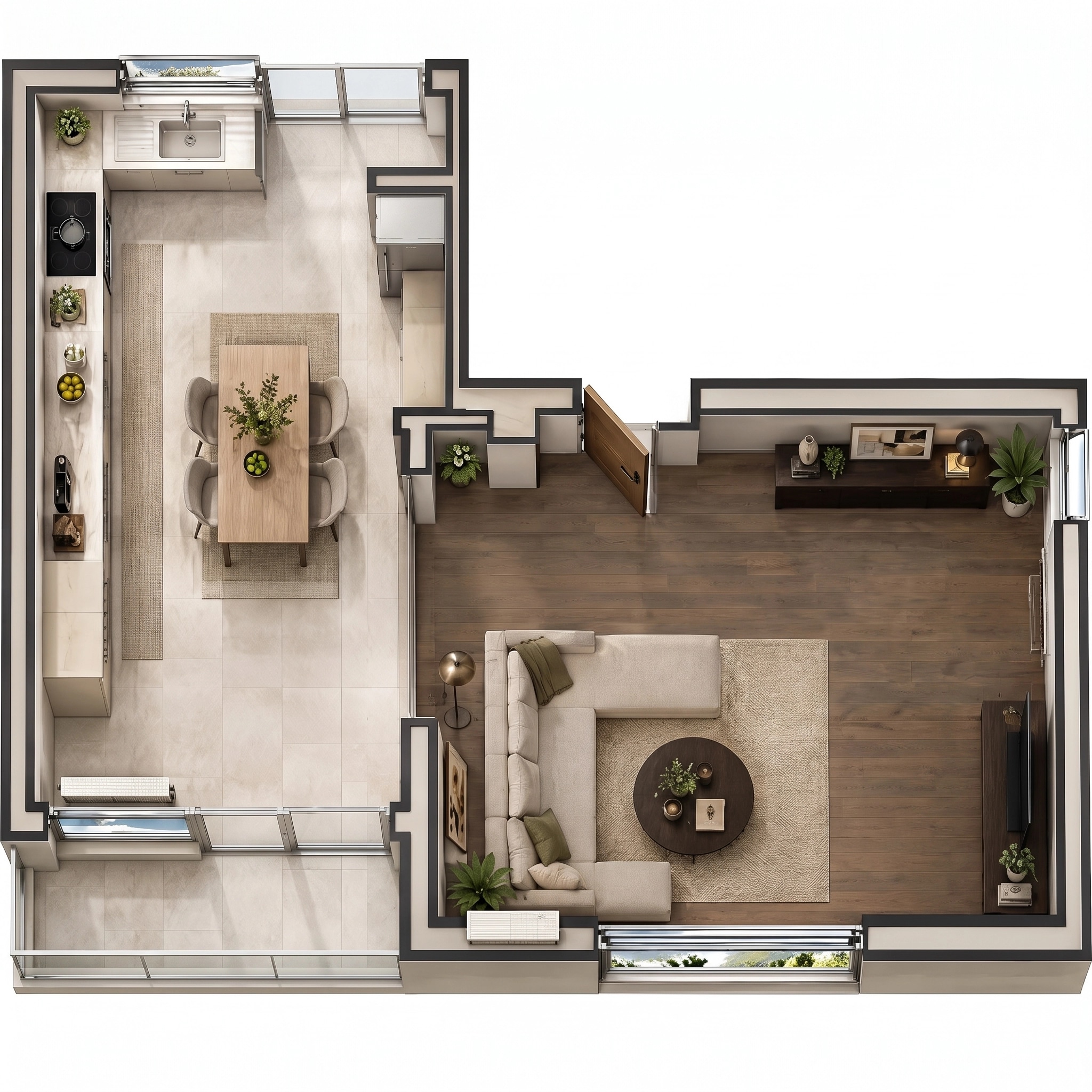 Interior design in Contemporary style — Living Room by GenRoom AI