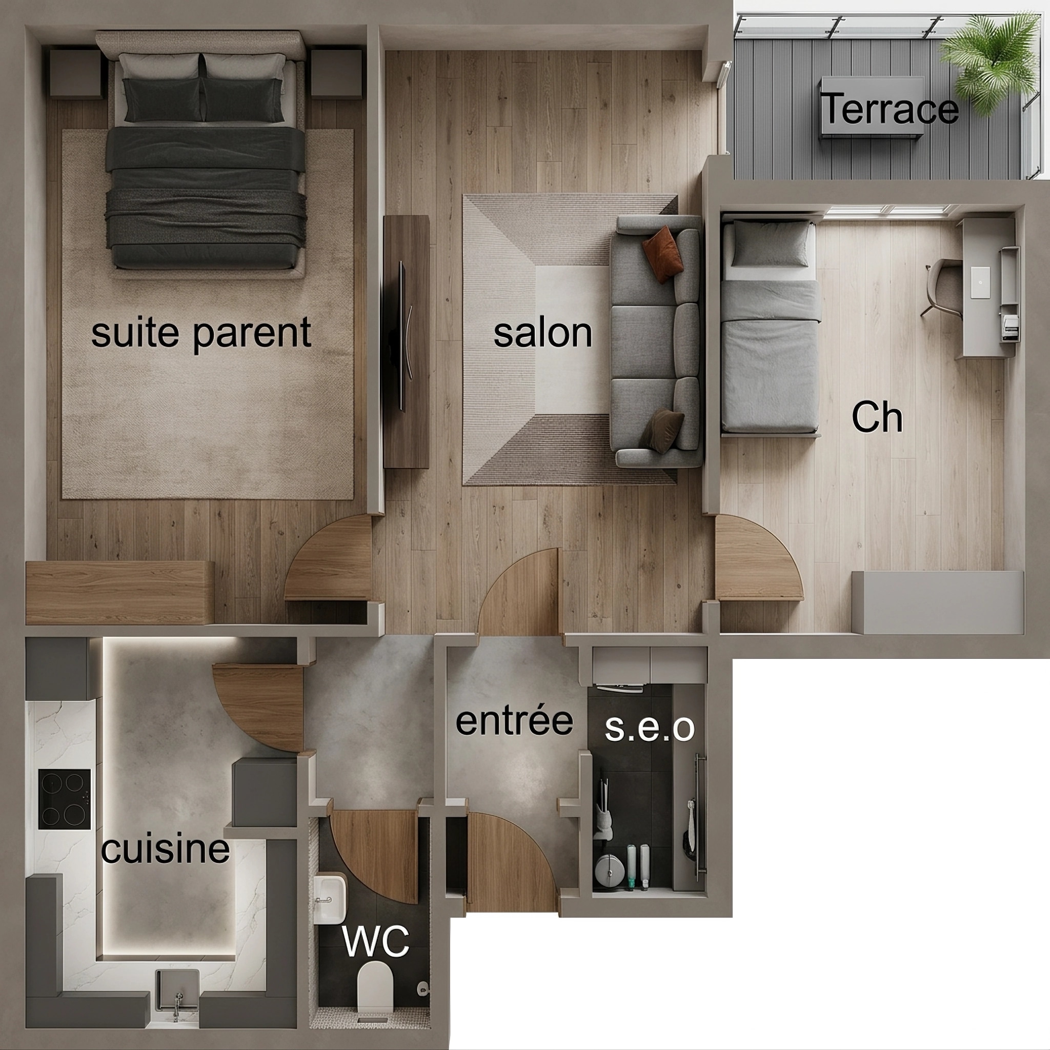 Interior design in Contemporary style — Living Room by GenRoom AI