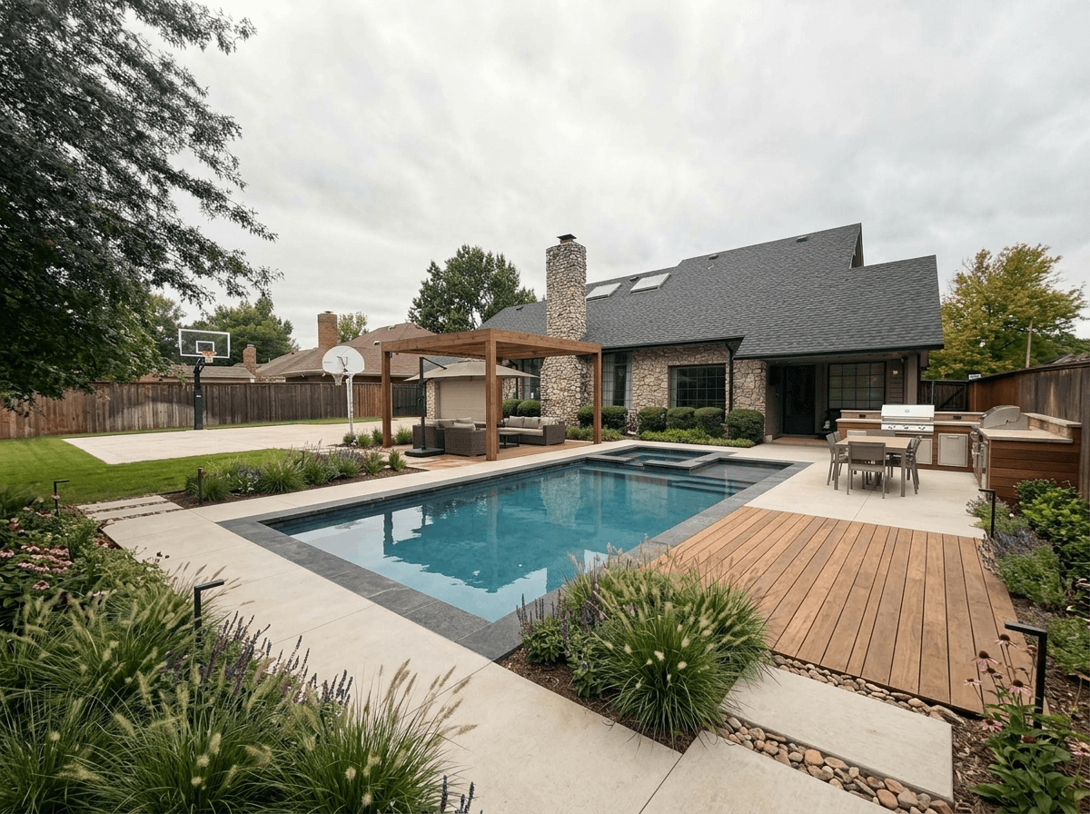 تصميم المناظر الطبيعية بنمط Contemporary Yard — الحديقة من GenRoom AI