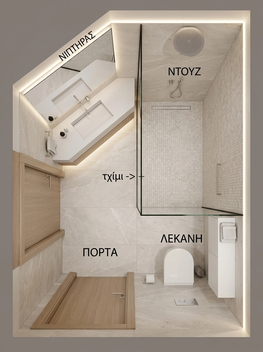 Minimalism Bathroom design — interior photo by GenRoom AI
