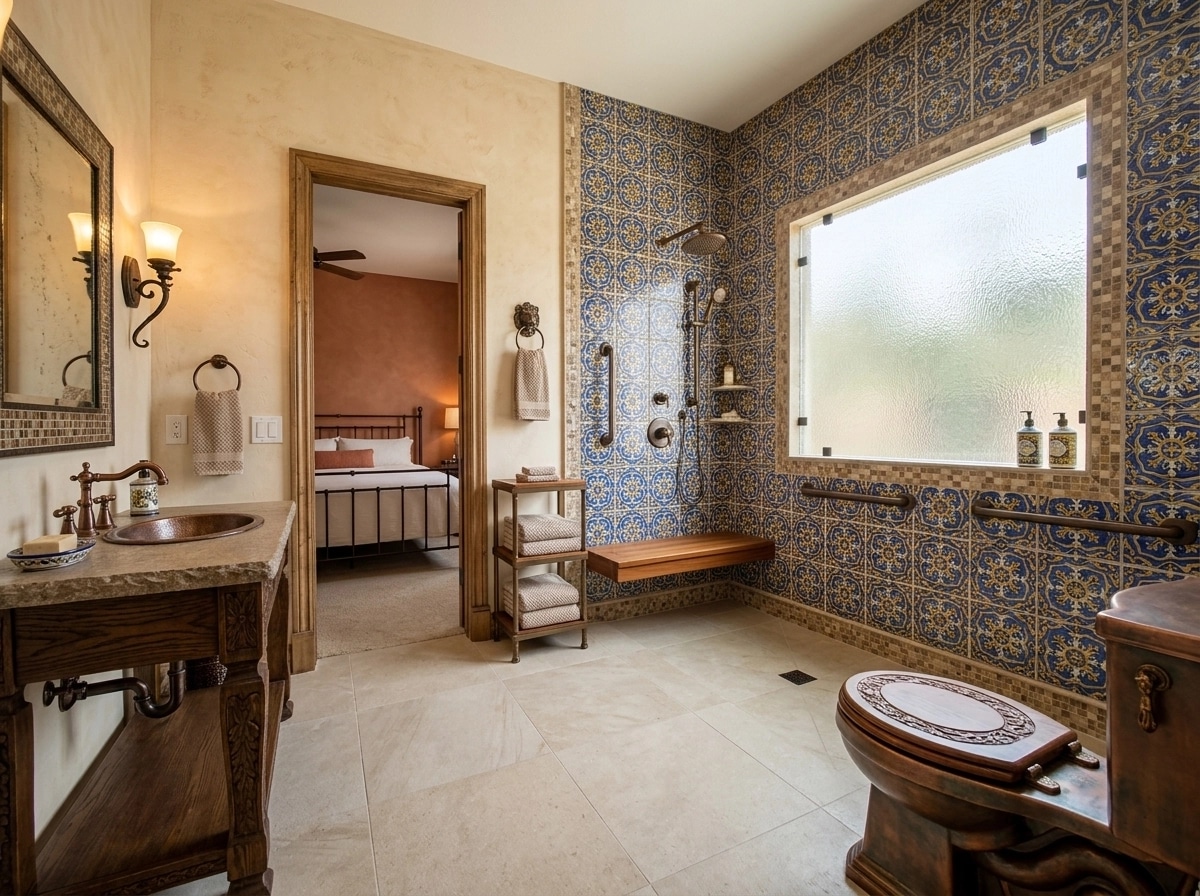 İç mekân tasarımı Mediterranean stili — Banyo GenRoom AI