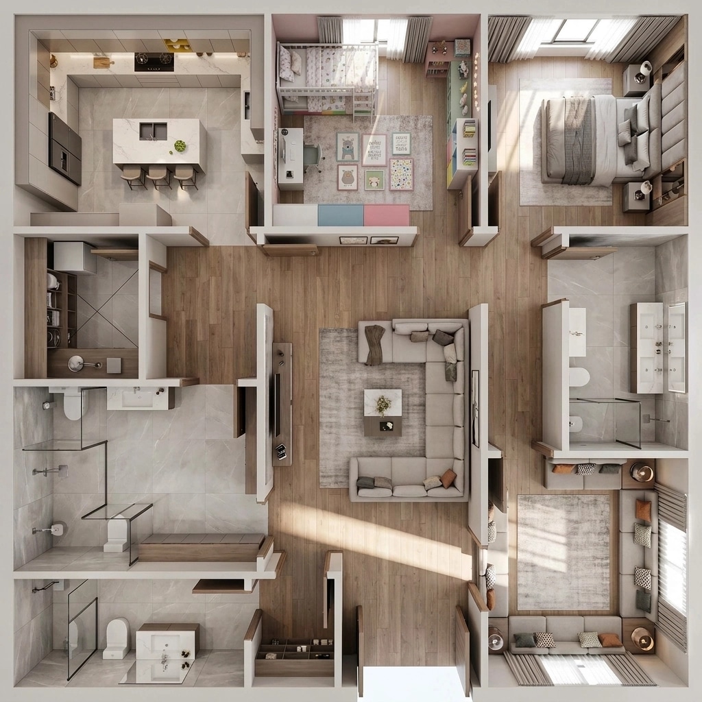 Interior design in Contemporary style — Living Room by GenRoom AI