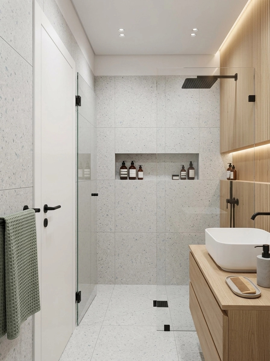 Bathroom interior in Scandinavian style — photo by GenRoom AI