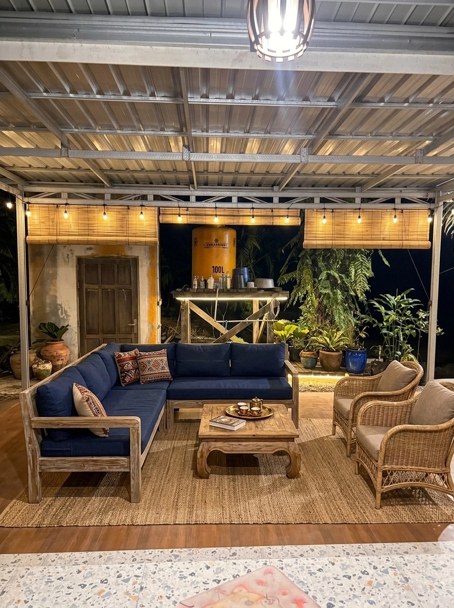 Interior design in Rustic style — terrace by GenRoom AI