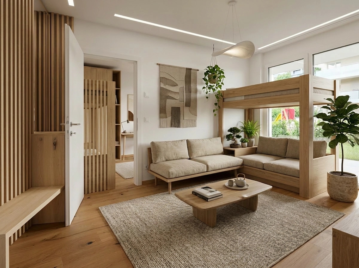 Japandi Bedroom design — interior photo by GenRoom AI