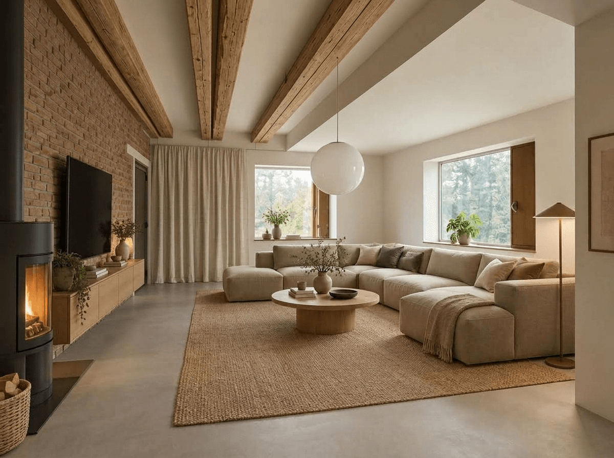 Living Room interior in Japandi style — photo by GenRoom AI