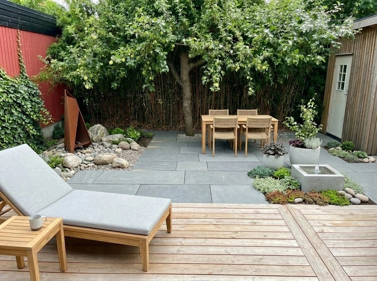 Landscape design in Scandinavian Garden style — Yard by GenRoom AI
