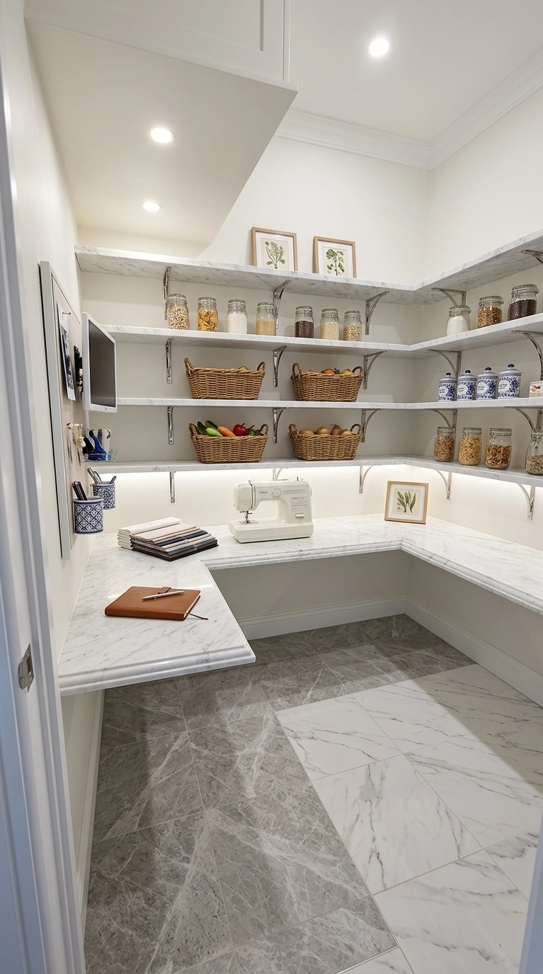 Interior design in Coastal / Hamptons style — pantry by GenRoom AI