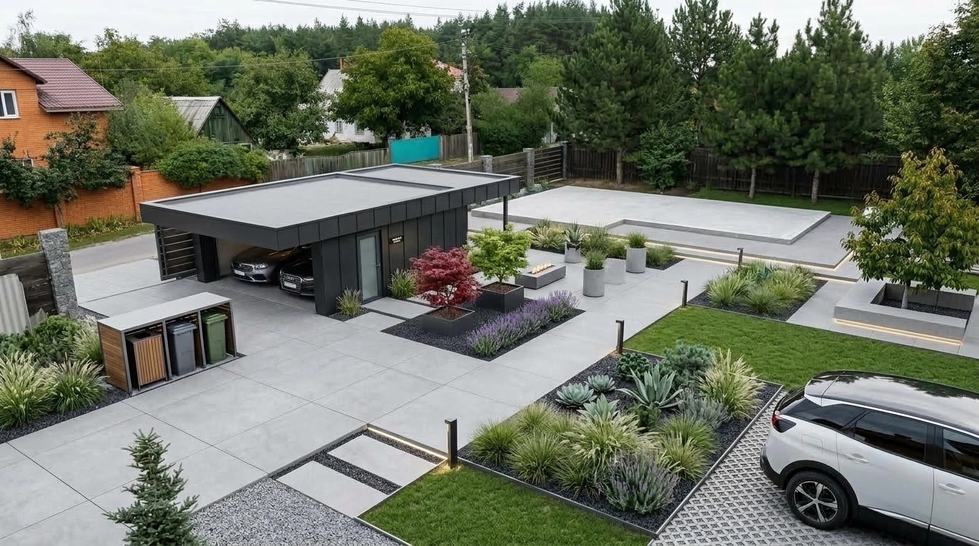 Landscape design in Minimalist Yard style — Yard by GenRoom AI