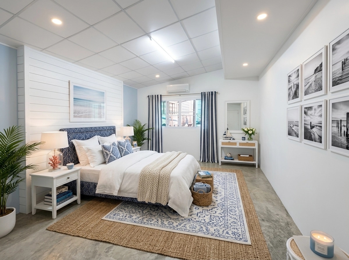 Coastal / Hamptons Bedroom design — interior photo by GenRoom AI