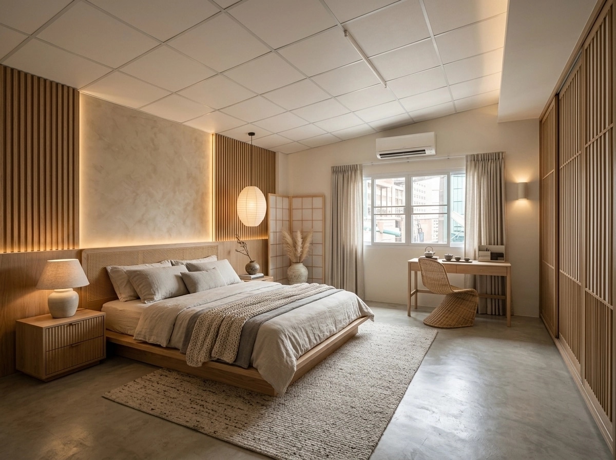Japandi Bedroom design — interior photo by GenRoom AI