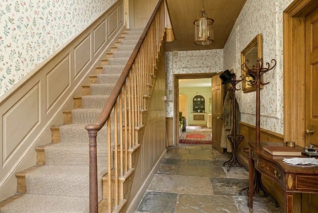 Hallway interior in British style — photo by GenRoom AI
