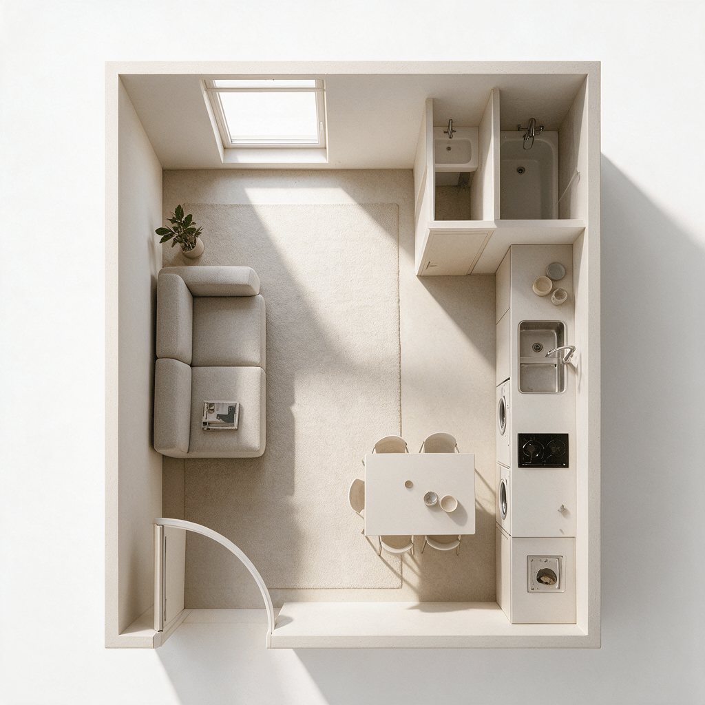 Minimalism Living Room design — interior photo by GenRoom AI