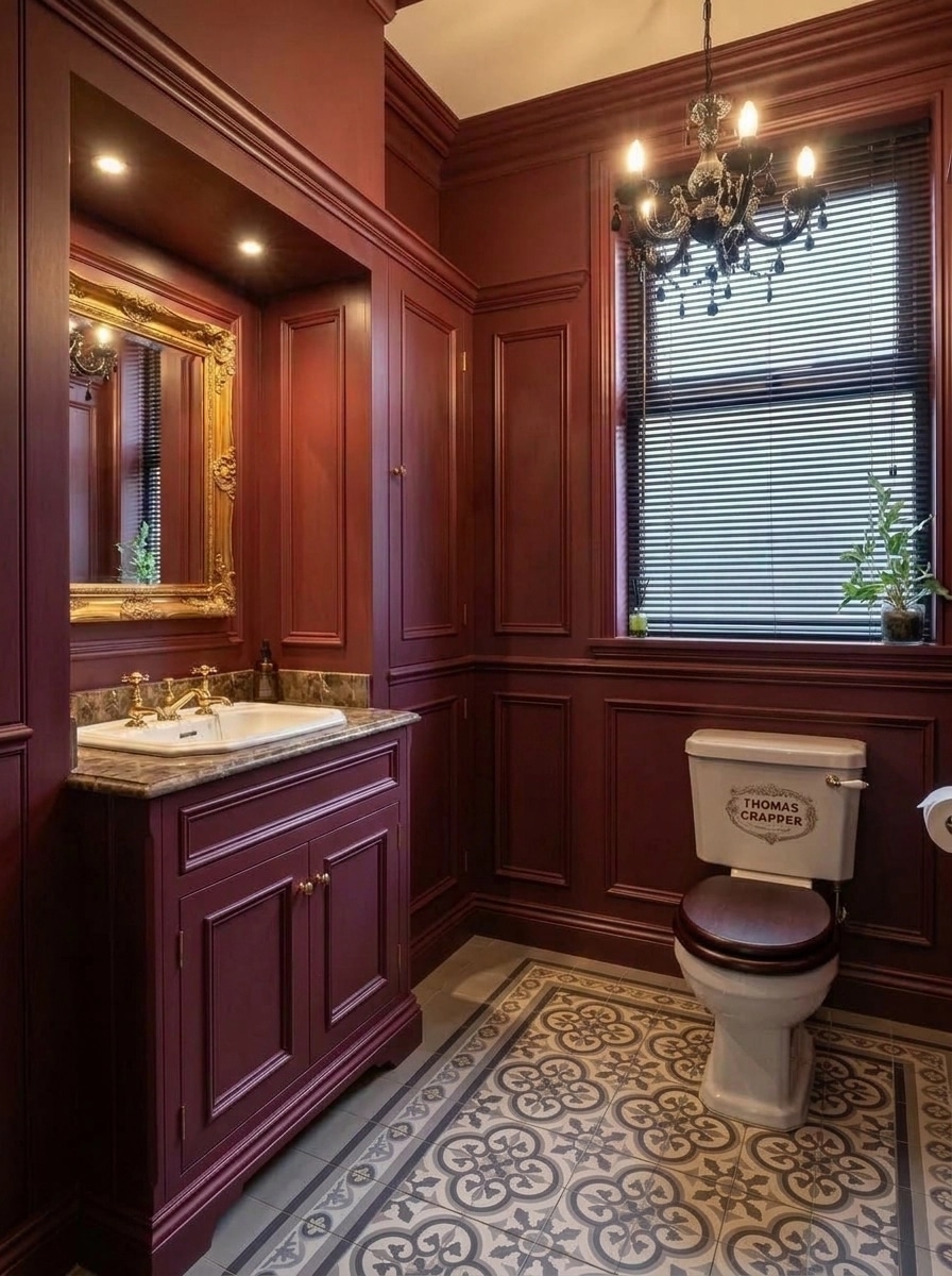 Bathroom interior in British style — photo by GenRoom AI