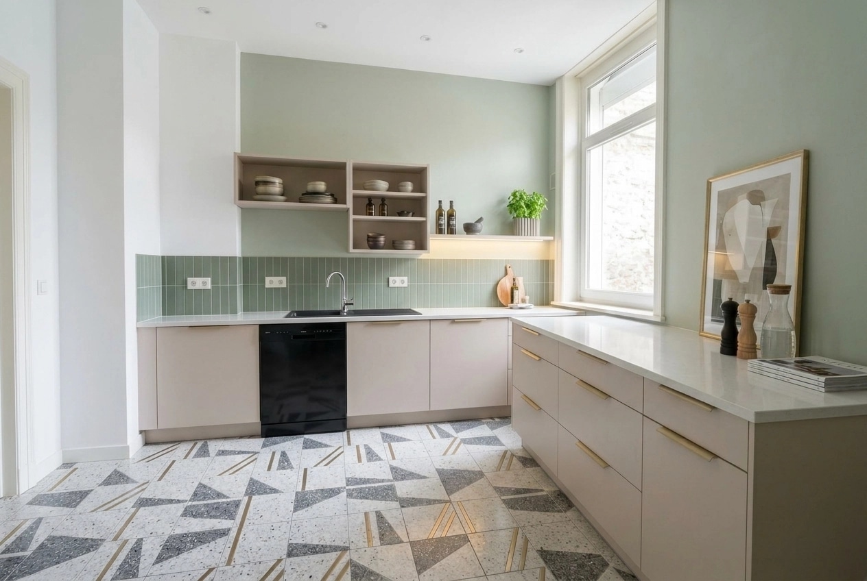 Kitchen interior in Contemporary style — photo by GenRoom AI