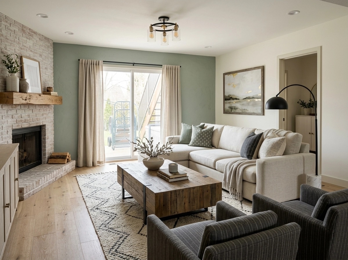 Modern Farmhouse Living Room design — interior photo by GenRoom AI