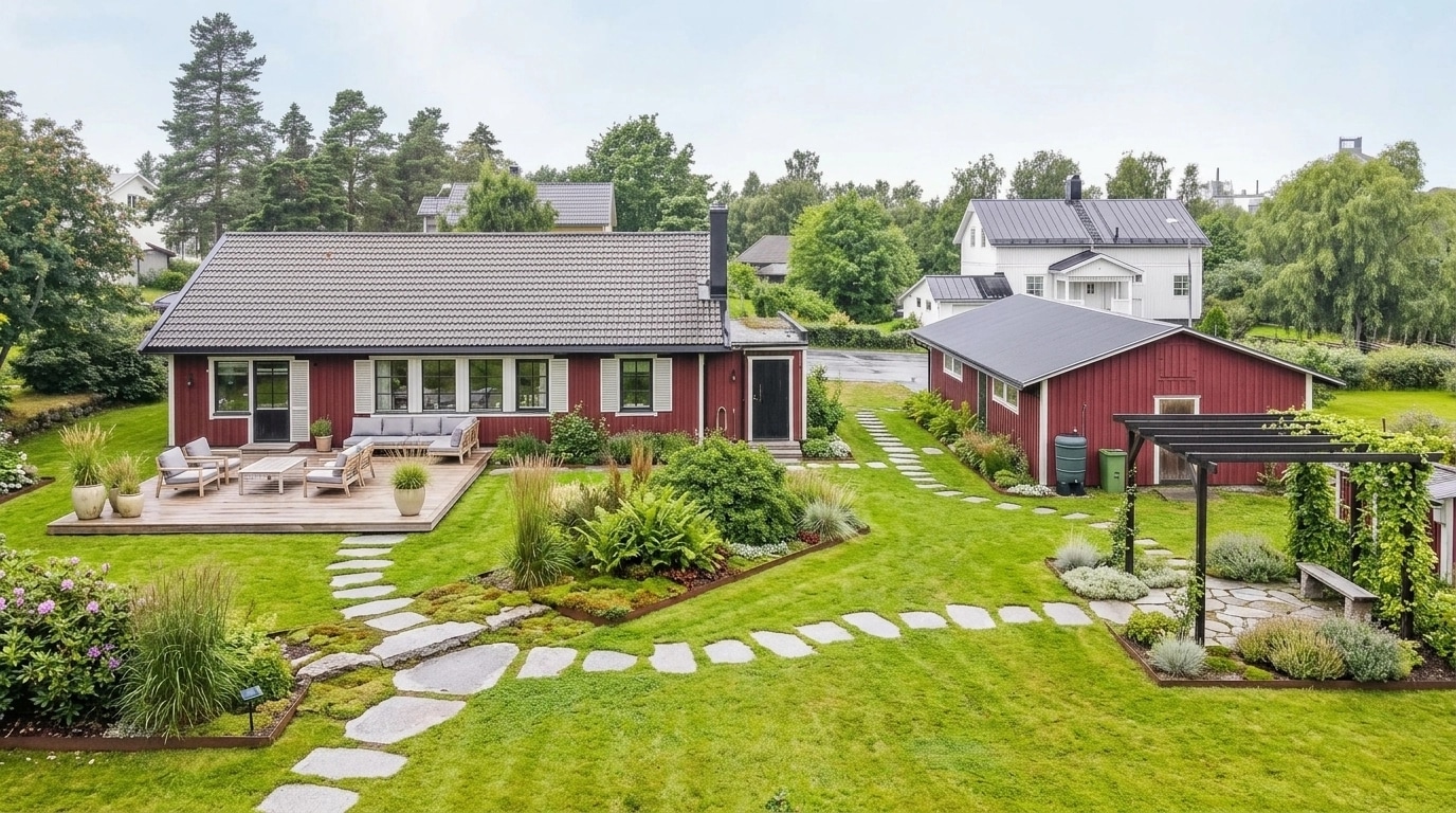Landscape design in Scandinavian Garden style — Yard by GenRoom AI