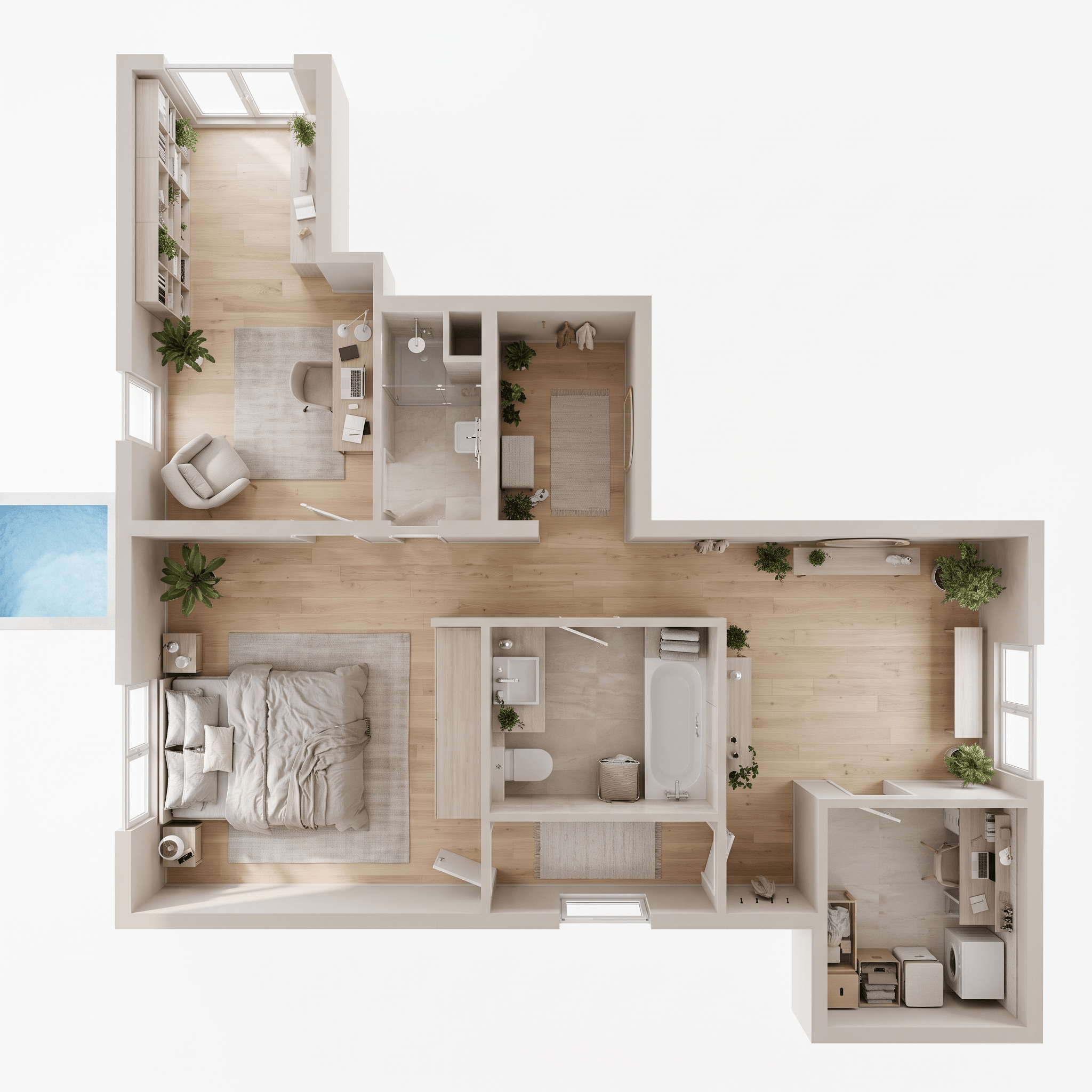 Interior design in Scandinavian style — Living Room by GenRoom AI