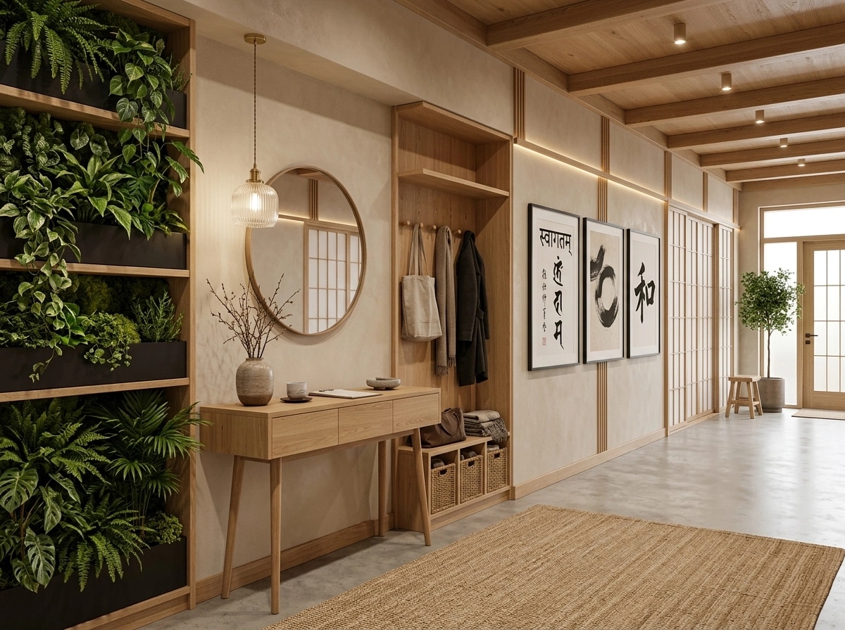 Hallway interior in Japandi style — photo by GenRoom AI
