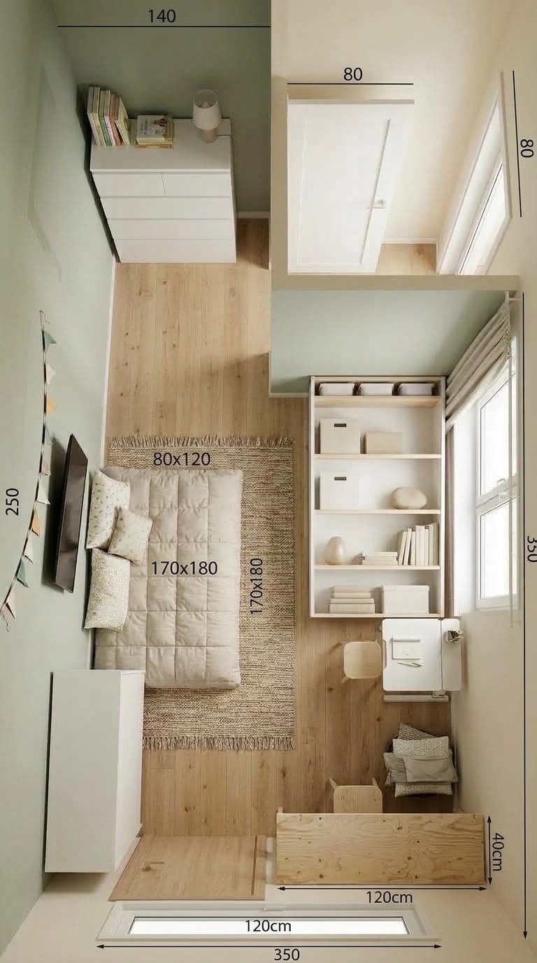 Interior design in Scandinavian style — Kids Room by GenRoom AI