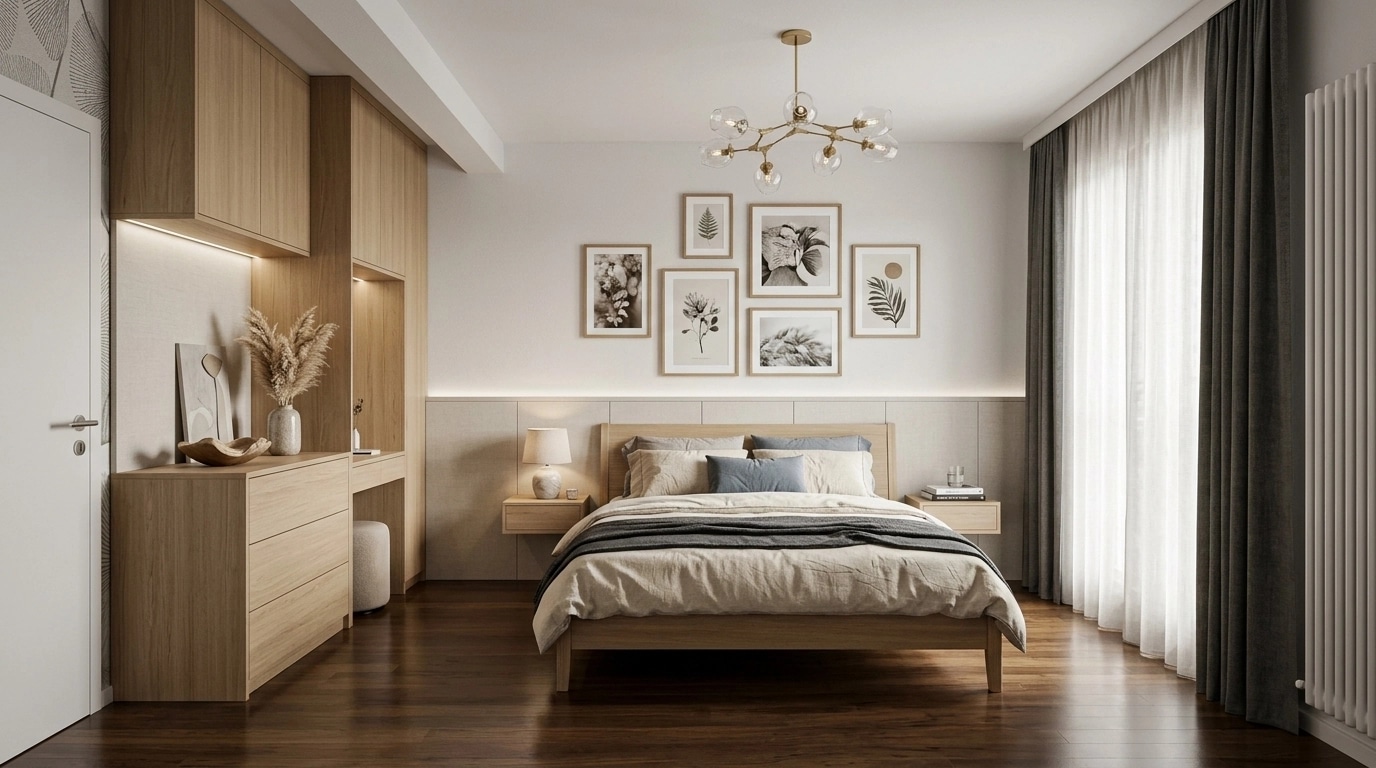 Scandinavian Bedroom design — interior photo by GenRoom AI