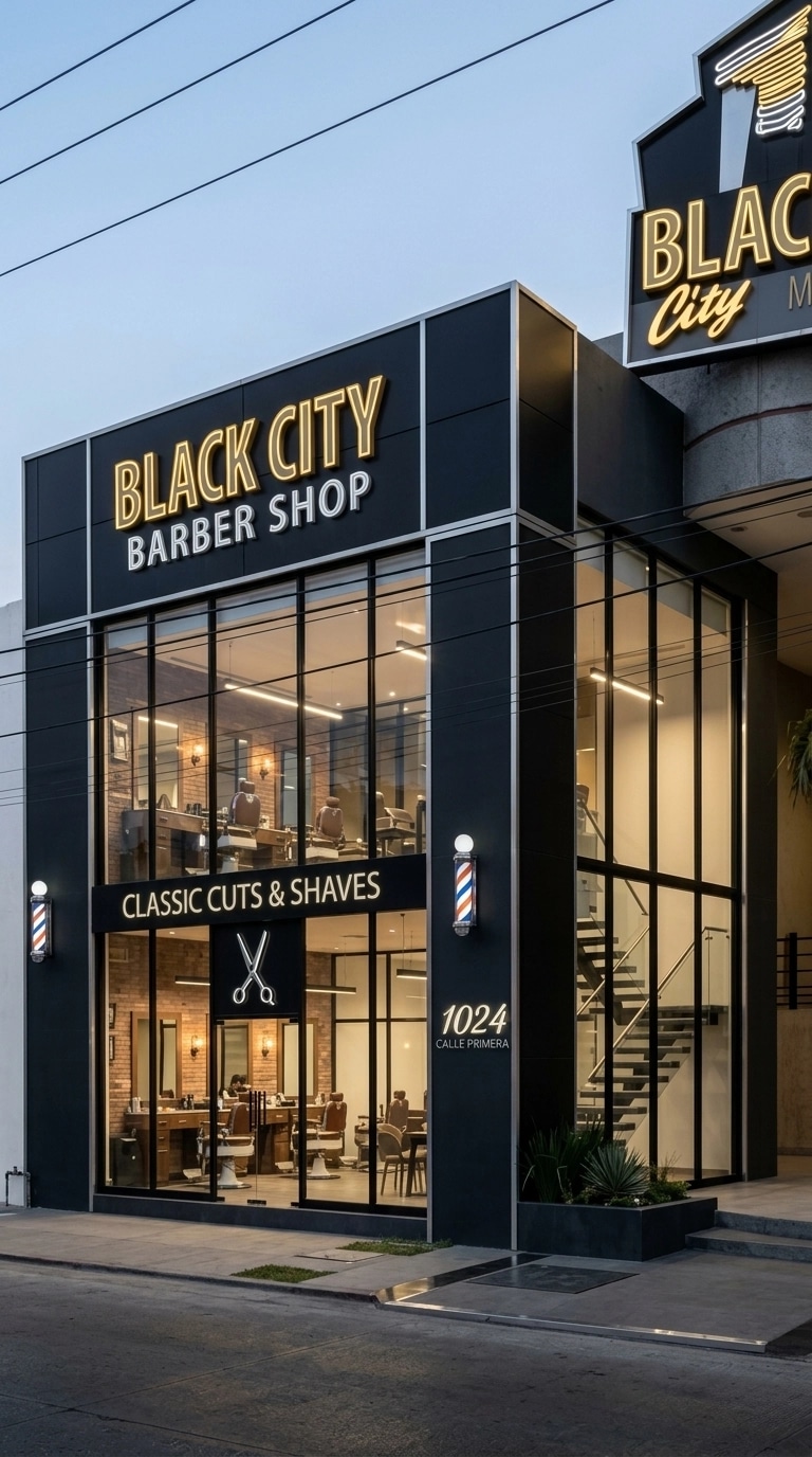 Facade design in Blacktec Facade style — Facade by GenRoom AI