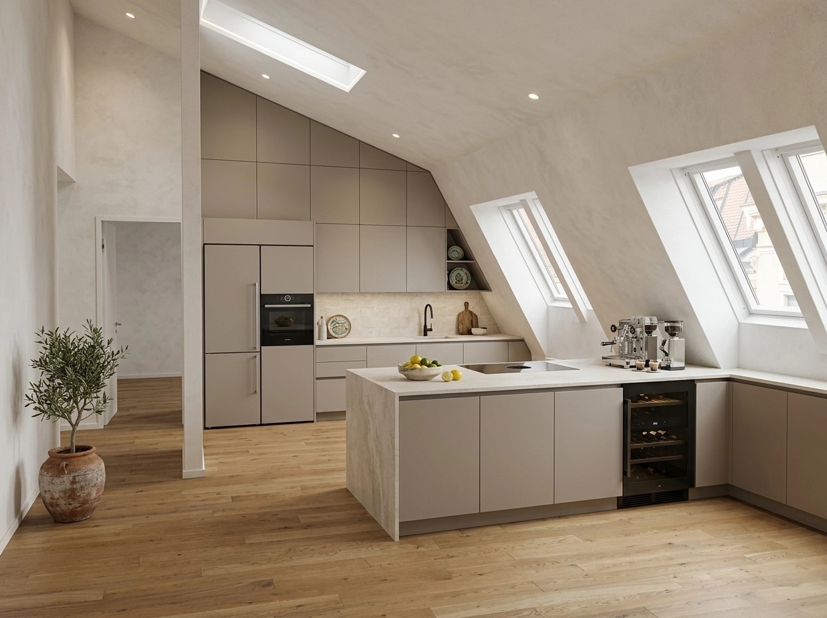 Kitchen interior in Mediterranean style — photo by GenRoom AI