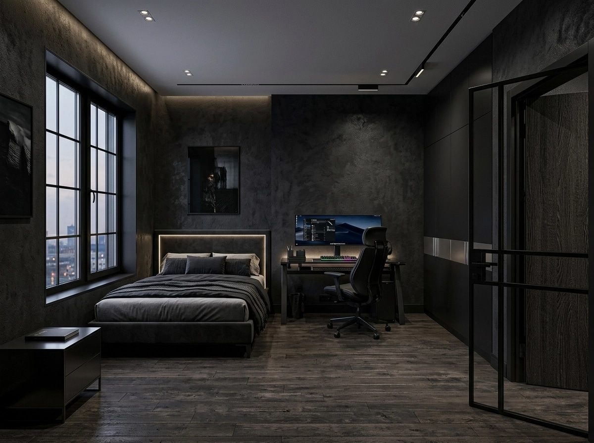 Interior design in Blacktec style — Bedroom by GenRoom AI