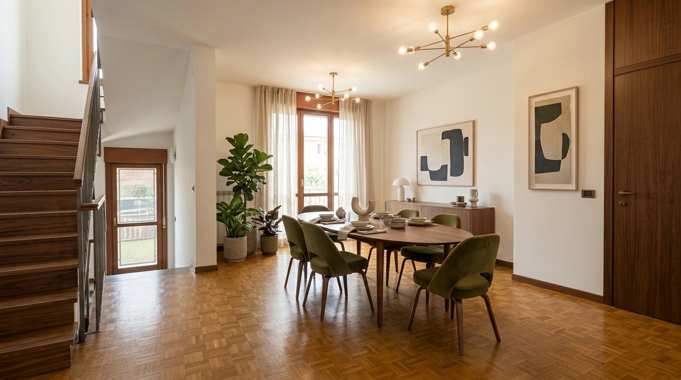 Design d'intérieur en style Mid-Century Modern — dining_room par GenRoom AI
