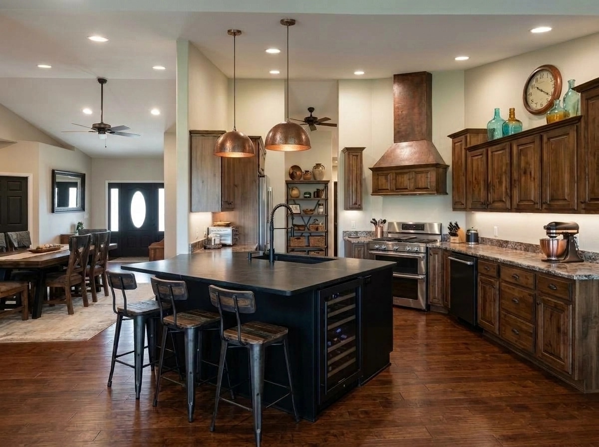Kitchen interior in Rustic style — photo by GenRoom AI