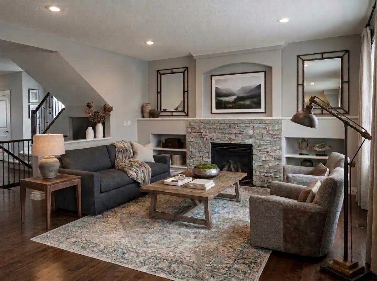 Modern Farmhouse Living Room design — interior photo by GenRoom AI