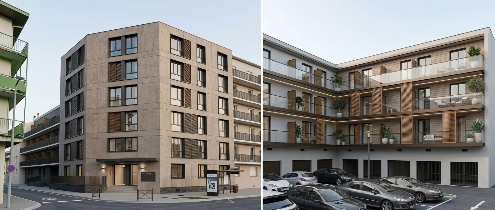 تصميم الواجهة بنمط Contemporary Facade — الواجهة من GenRoom AI
