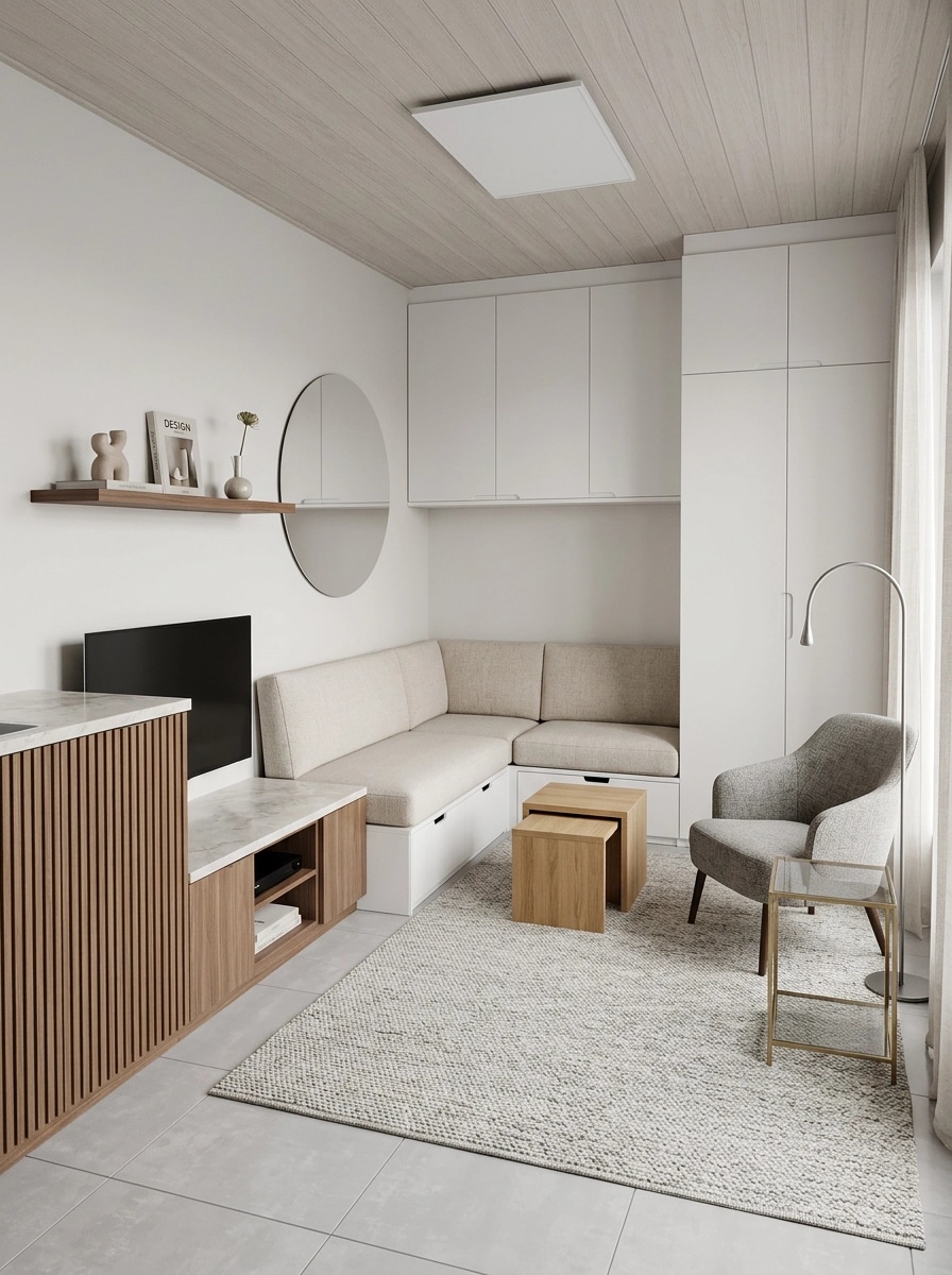 Interior design in Minimalism style — Living Room by GenRoom AI